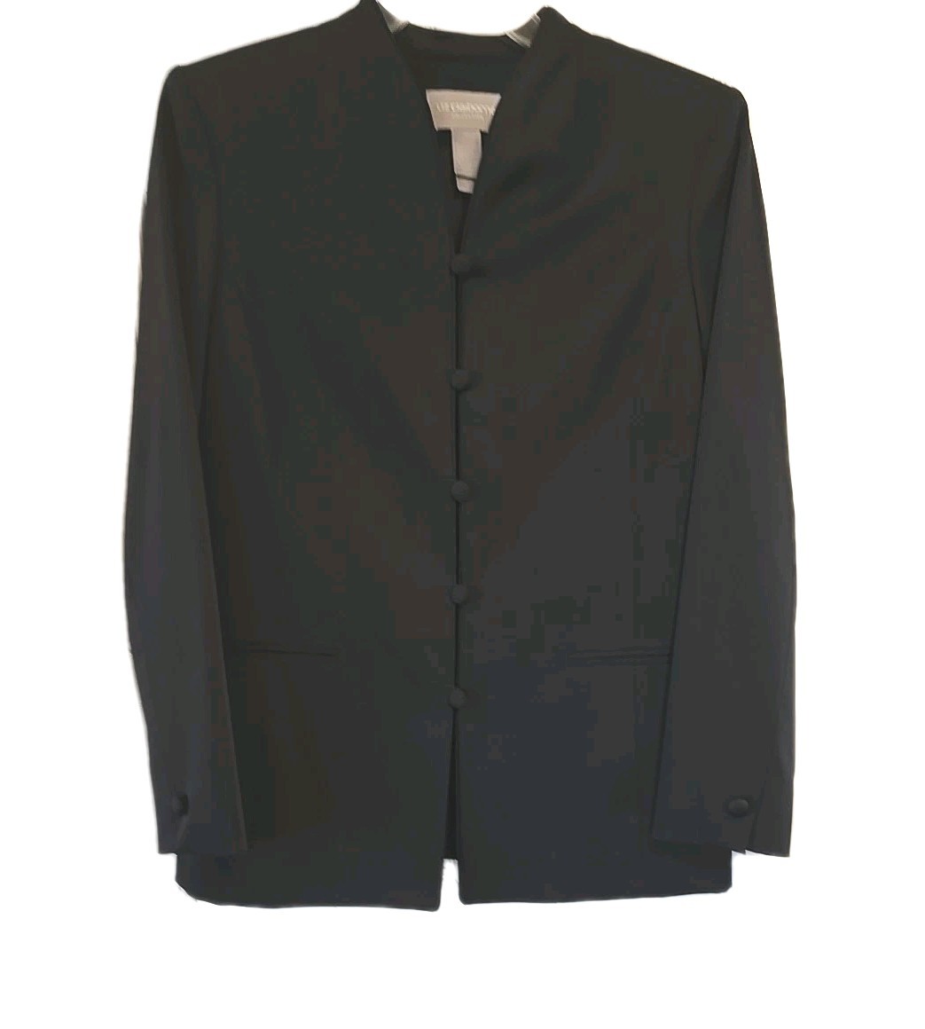 Calvin Klein Collection 1990s Black Neru Jacket 12-Skirt Sz 8-shell 12 Ensemble
