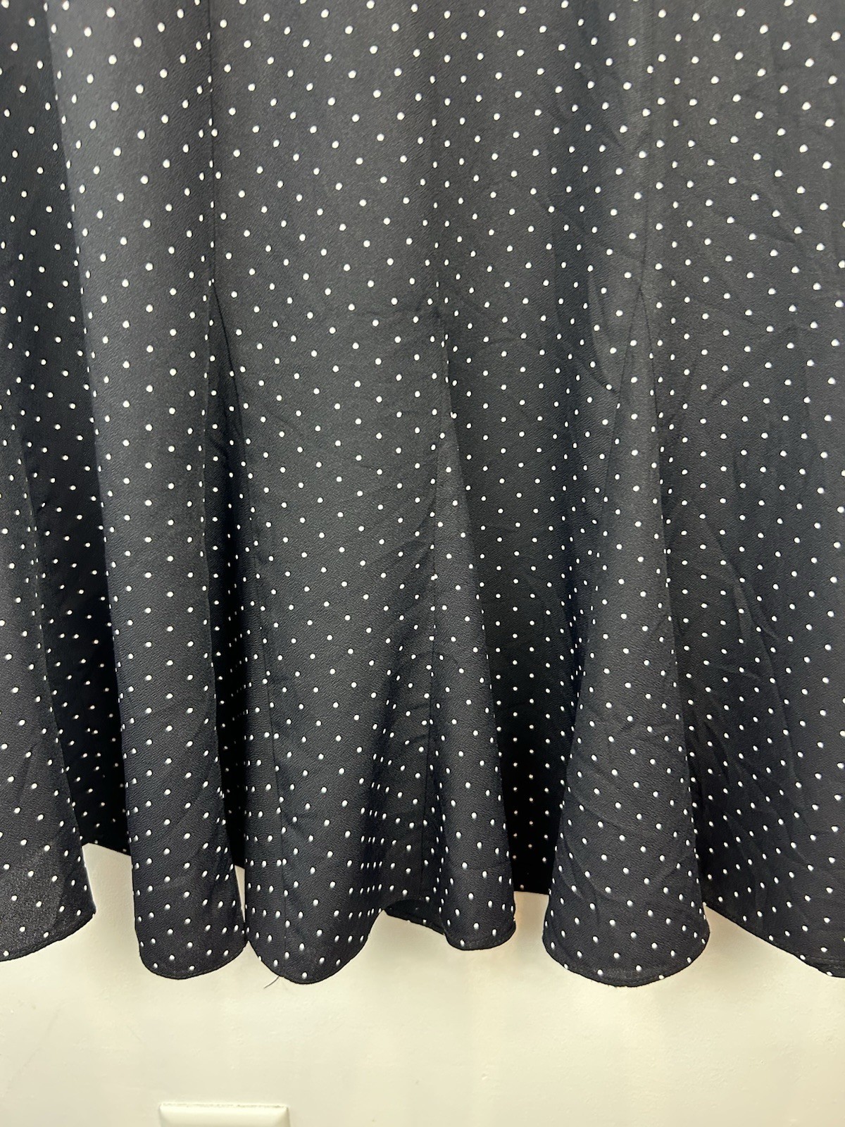 Vintage Virgo II Midi Dress Womens 8 Black Polka Dot Union Label 80s Office Read