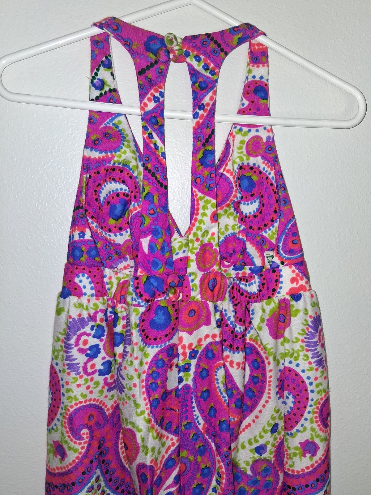High Tide of California 1960’s/70’s Pink Paisley Bright Dress 9/10 Acrylic