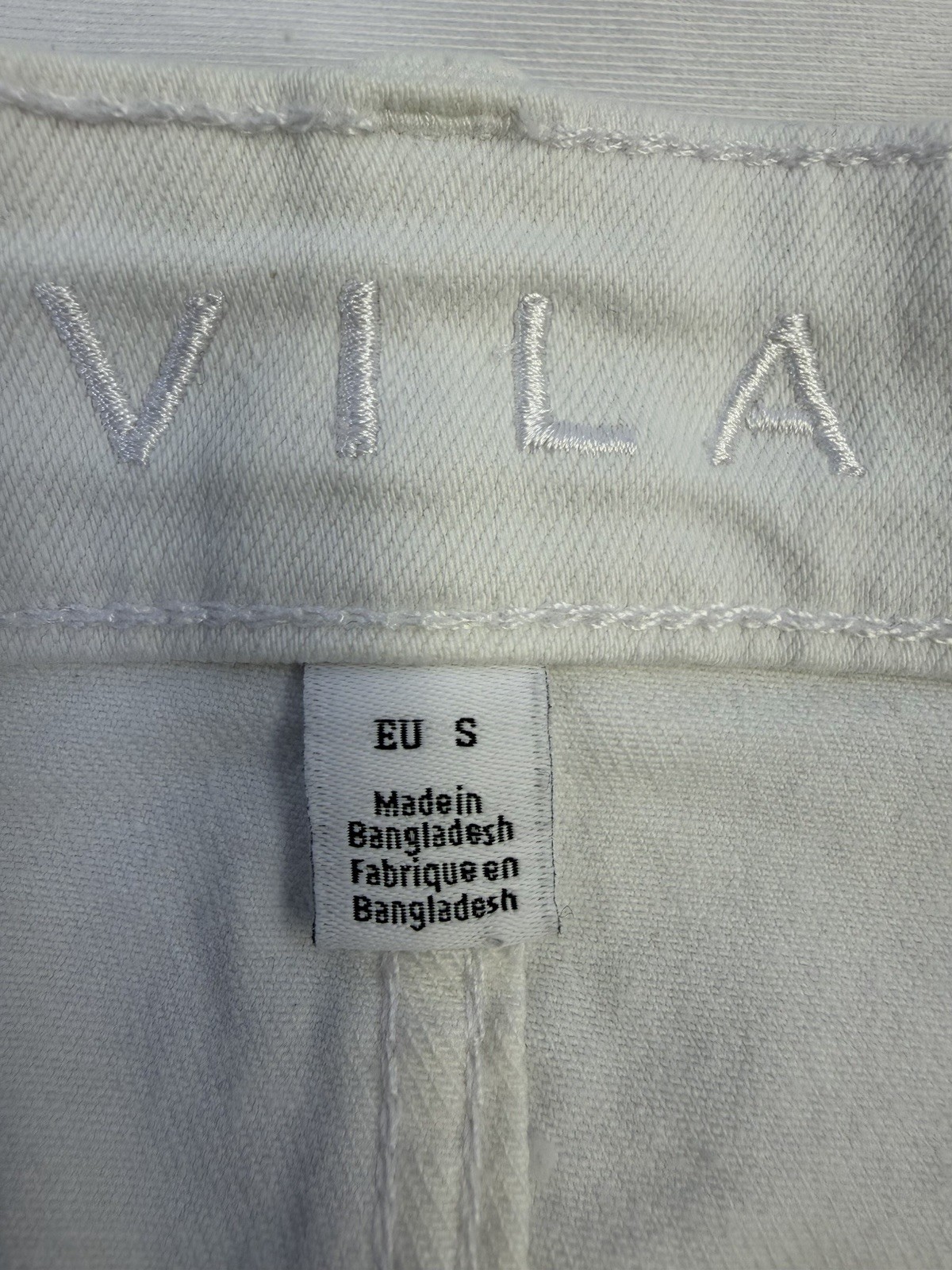 Vila White Denim Skirt Sz S NWT Capsule Closet Staple Casual Preppy Coastal Boho