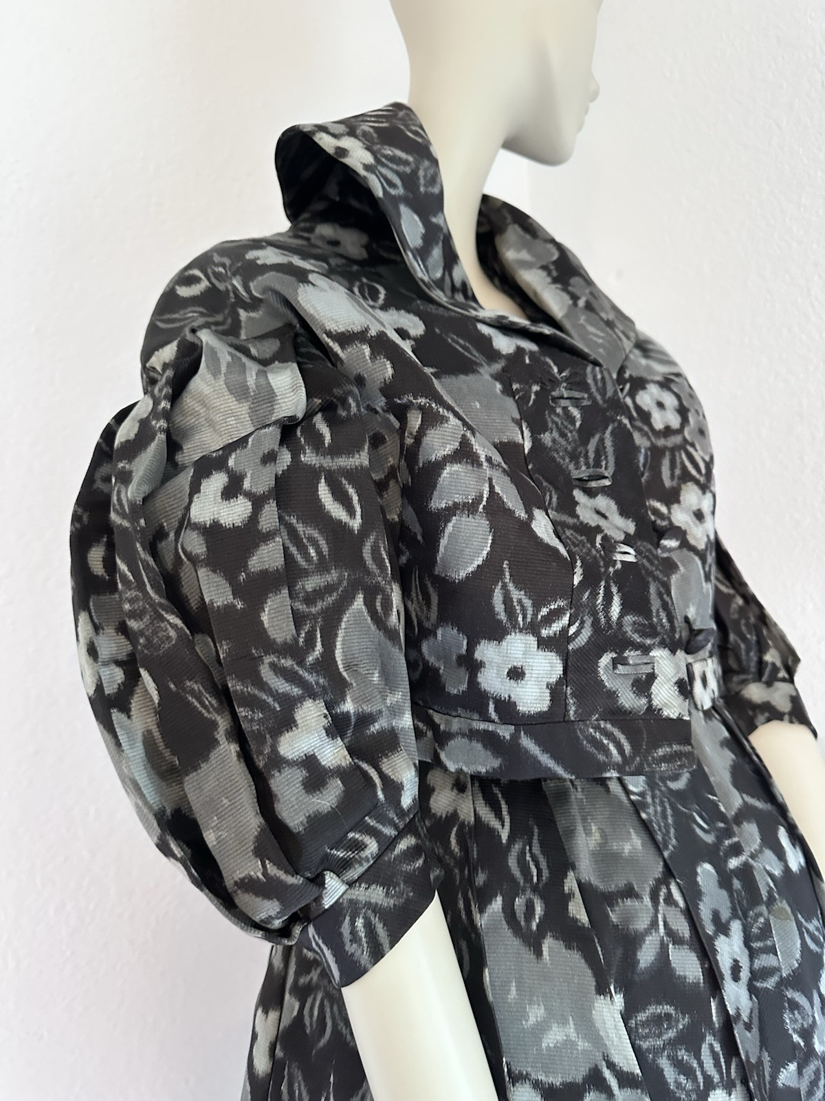 Vintage PIERRE BALMAIN SILK FAILLE BUBBLE HEM w/BOWS!! COCKTAIL DRESS JACKET SET