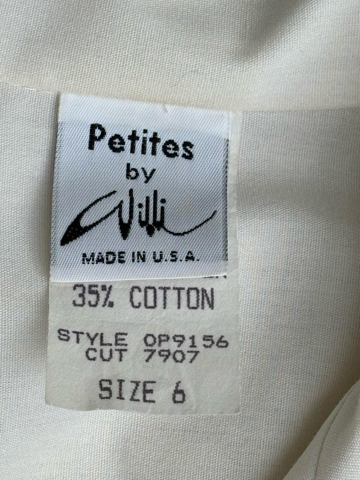 Vintage WILLI White Navy Blue SHIRT DRESS SZ 6 3/4 Sleeve Collar 70’s/ 80’s