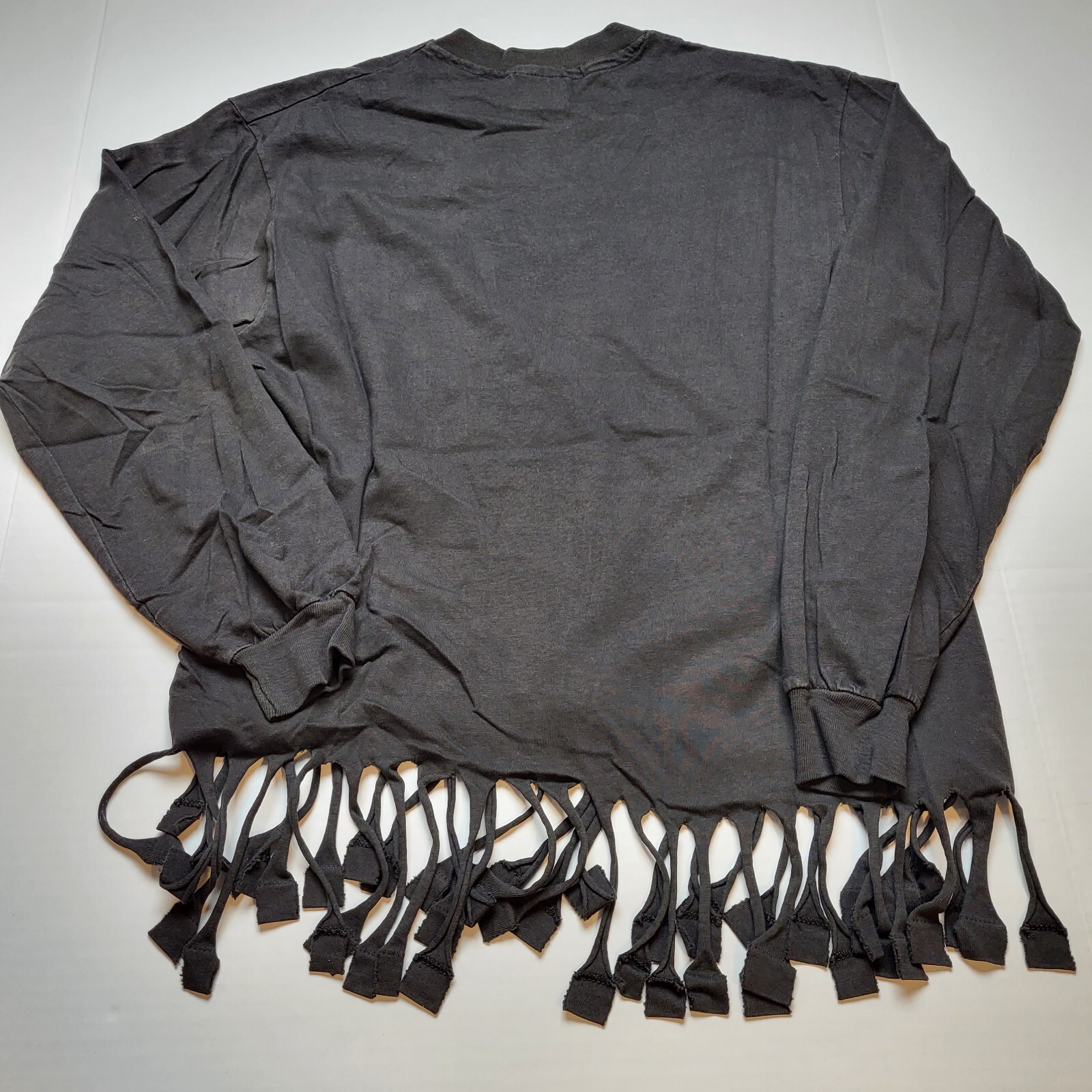 Vtg Elegant Lady T-Shirt Womens M Gems Fancy Long Sleeve Black Gold USA 90s ~46