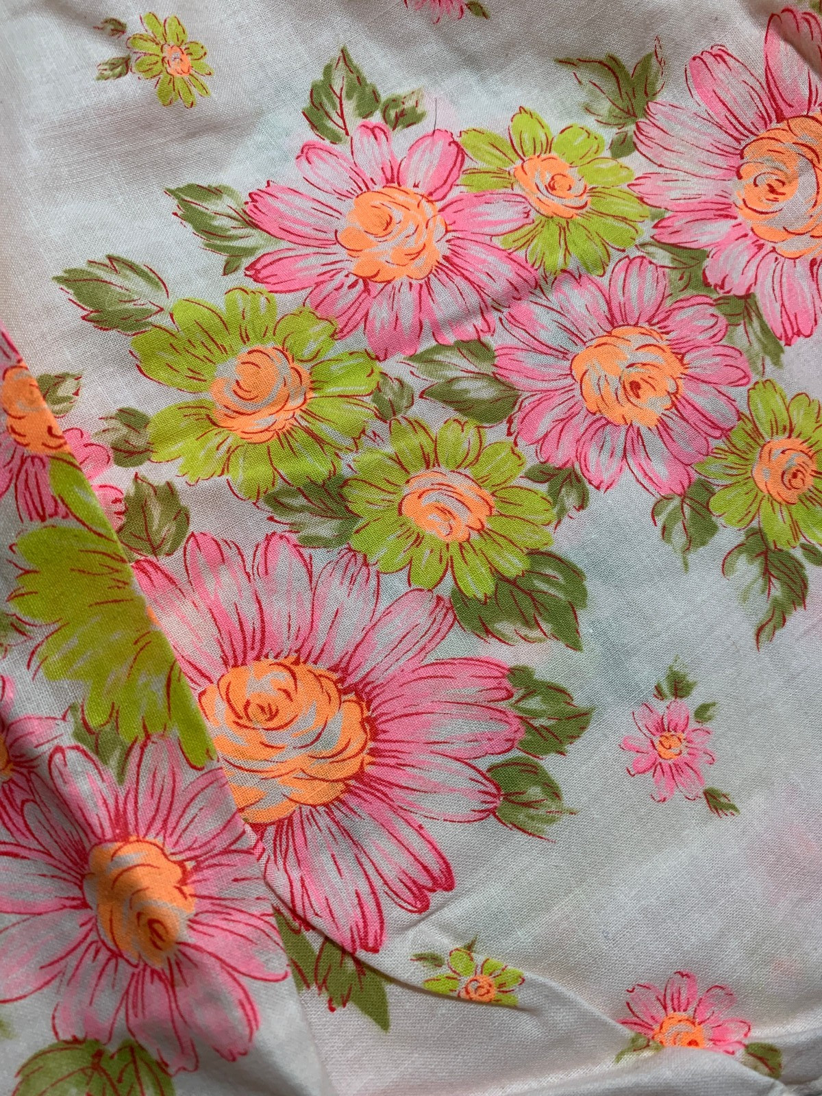 Vtg Artloom Lingerie 2 Piece Pajama Set – Size M – NOS – Florescent Floral Pink