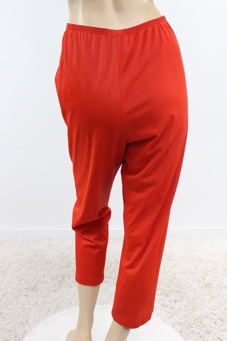 Vintage Nylon Pj Pants Lounge Wear Pajama Bottoms Red San Souci 36 M