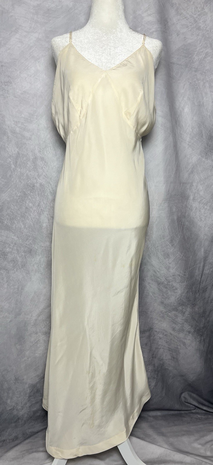 Vintage 1930s Barbizon Dance Maid Silk Crepe Gartiere Full Length Nightgown Slip
