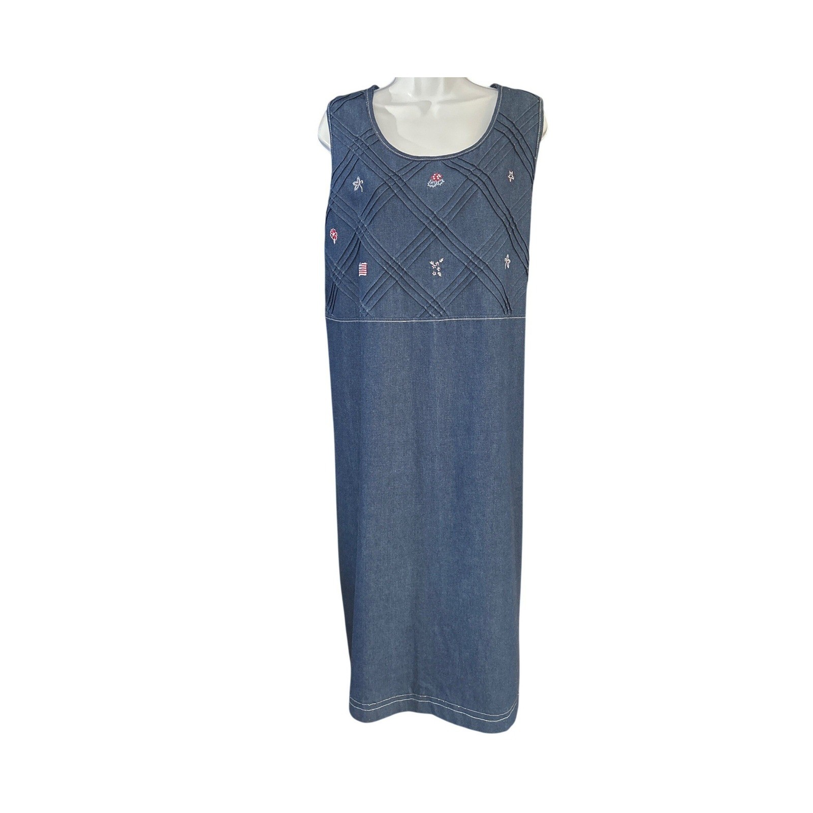 90s Koret City Blues Denim Dress Set Americana Cottagecore Grandma Core