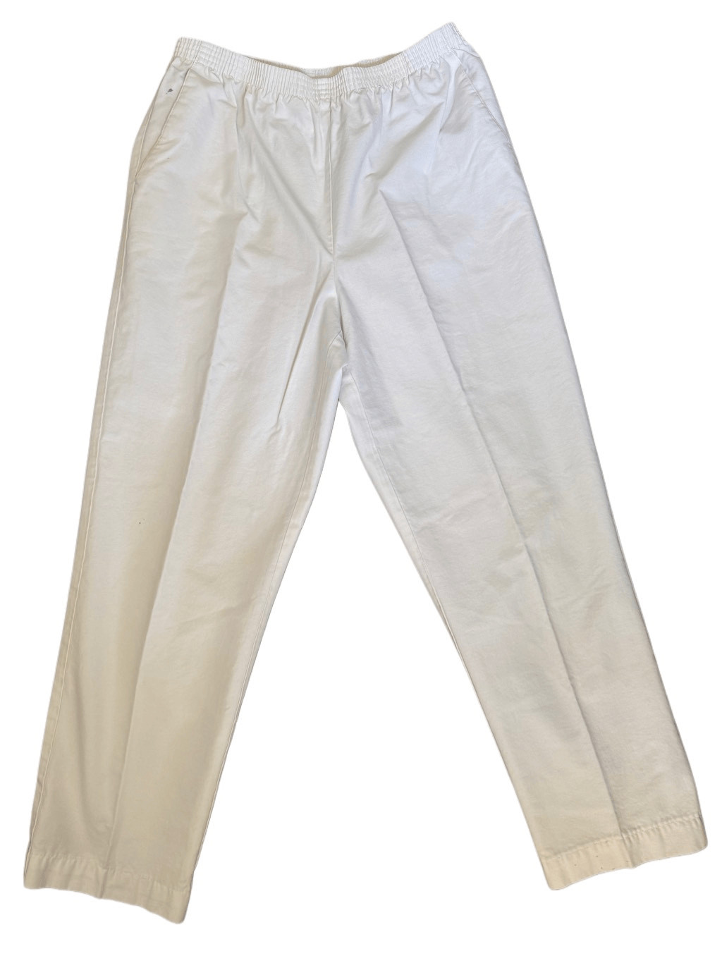 Classic Elements women’s 90’s pull on cream khaki cotton pants stretchy waist hi