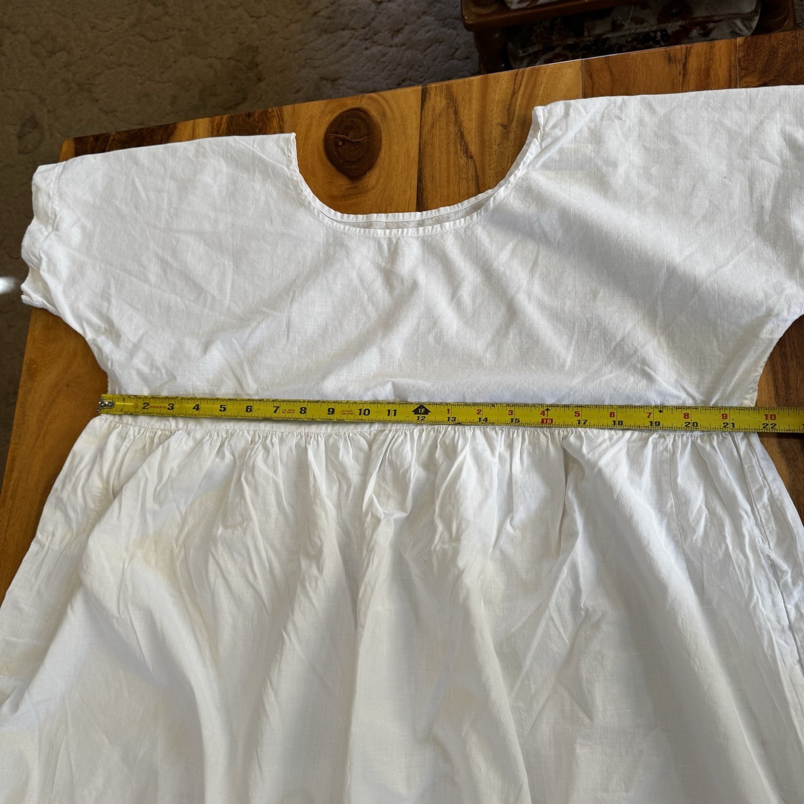 Reenactment Cotton White Night Gown Undergarment With Damage