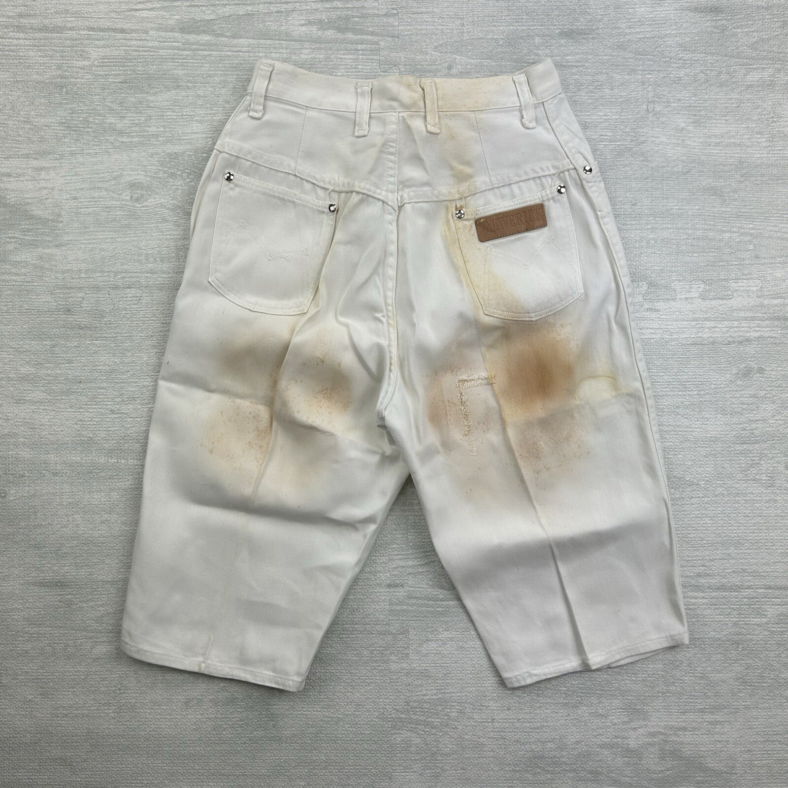 Vintage 60s Wrangler Blue Bell Shorts Size 16 White Maverick Western Casual