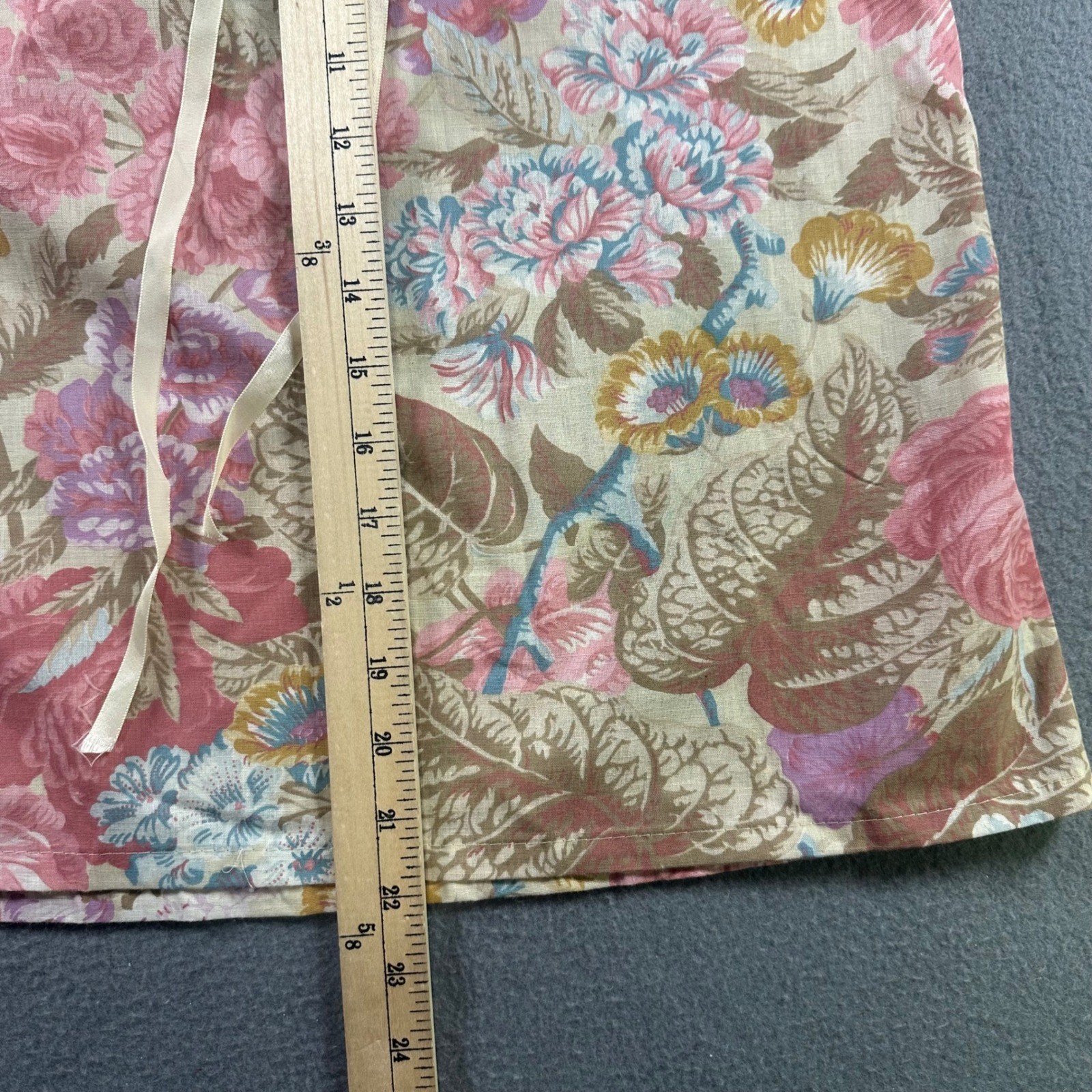 Vintage Sears Perma Prest Floral Lace Ruffle Blouse Pink Cottagecore Size 34 USA