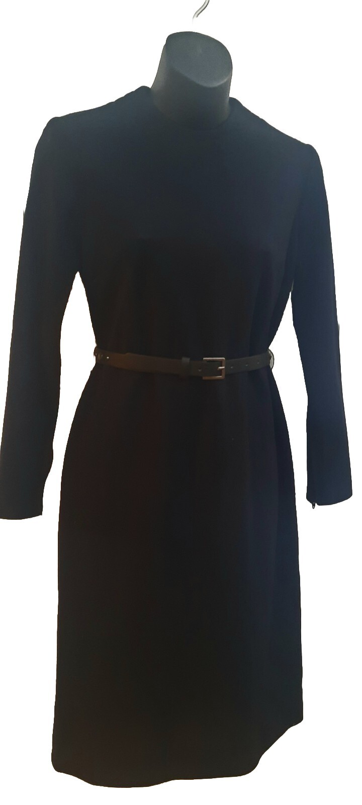 Stanton Jrs Petite Women’s Vintage 60s Sz 7 Black Dress Sheath Long Sleeve