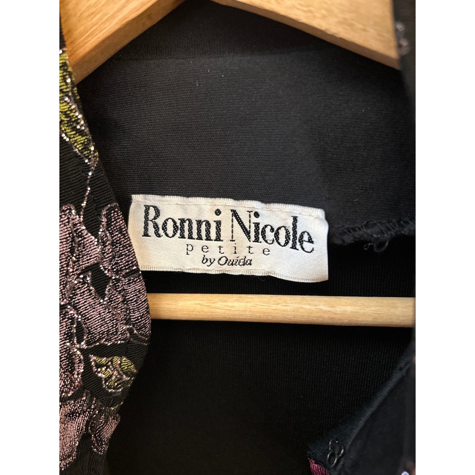 90s Ronni Nicole Petite Floral Metallic Evening Jacket Whimsigoth Regencycore