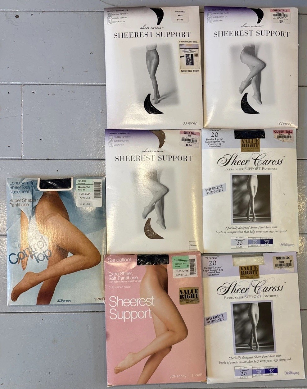 70-Piece Vtg Pantyhose Lot: Knee, Full, Queen-A, DKNY, Sheer, Hanes, Buff Black