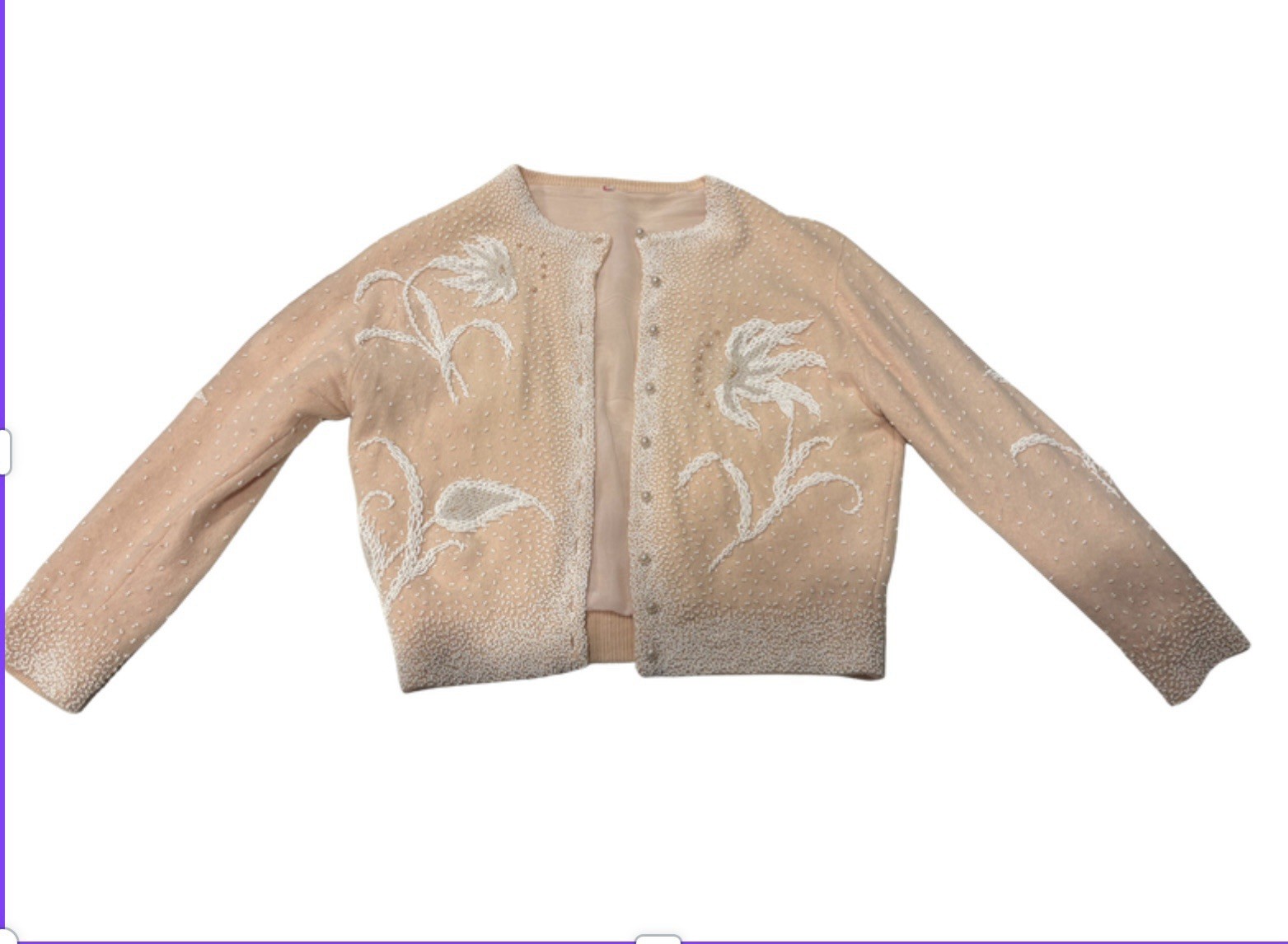 Gorgeous Vintage Beaded Evening Cardigan 3/4 Length Sleeve