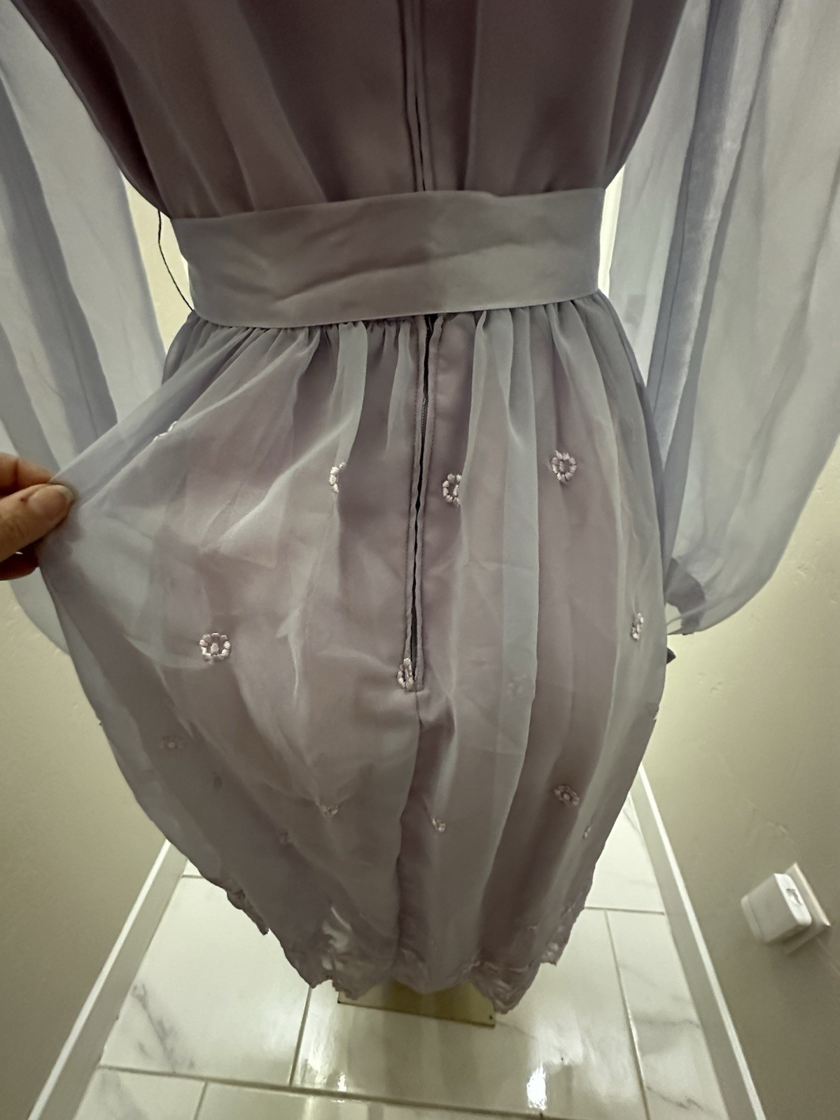 Vintage Noel Sophisticates Light Purple Lilac Prairie Lace Dress
