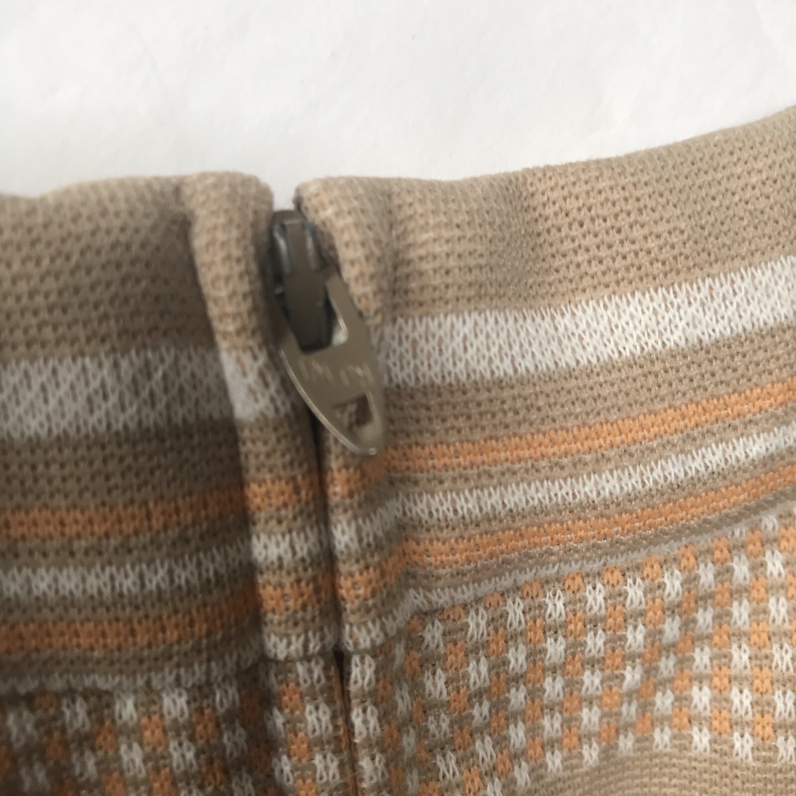 Vintage 60s 70s Women Small Medium Top Striped Knit Tennis Preppy Mod Beige Tank