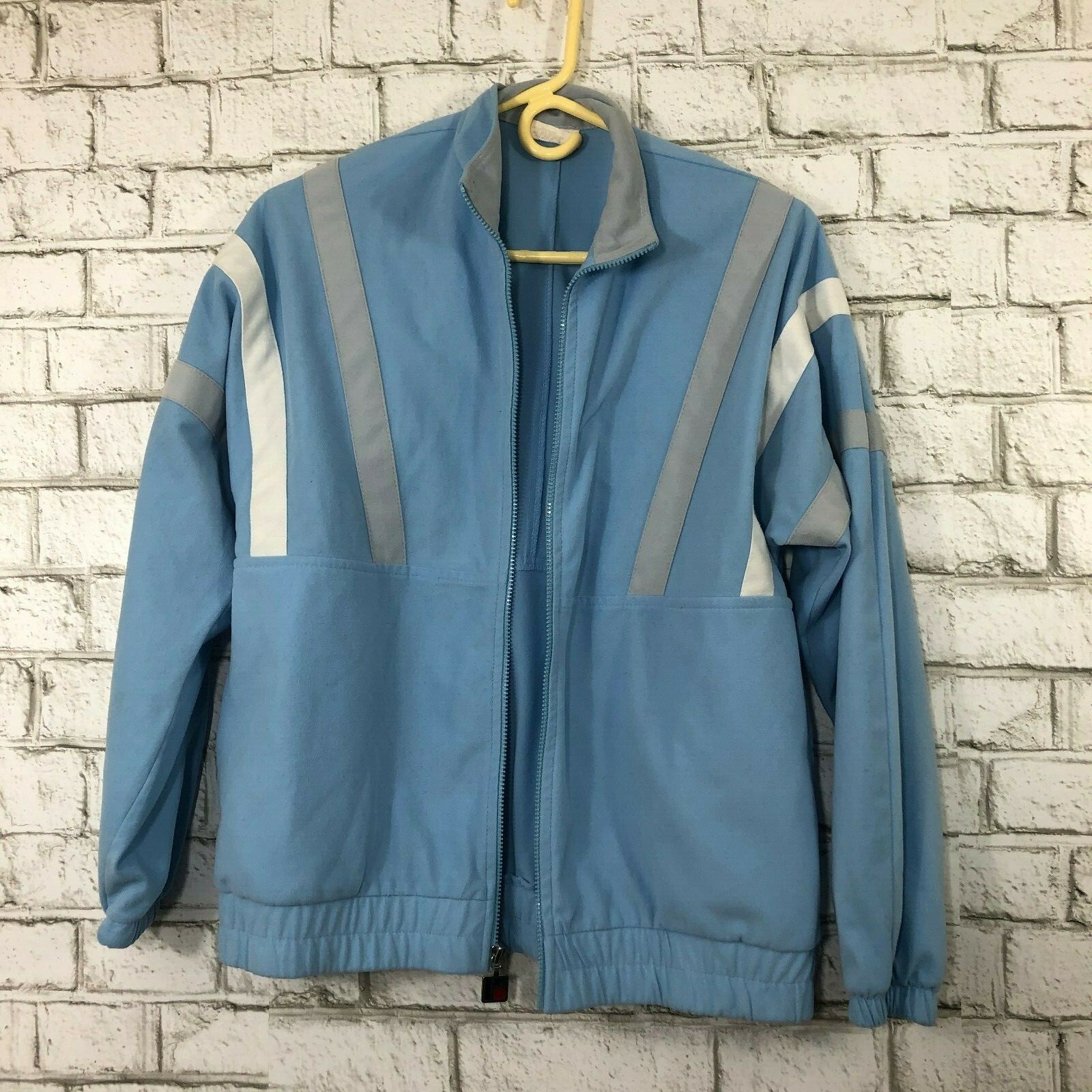 Vintage Bonnie Sportswear Blue Gray Stripe Tracksuit Track Jacket Sweat Pants M