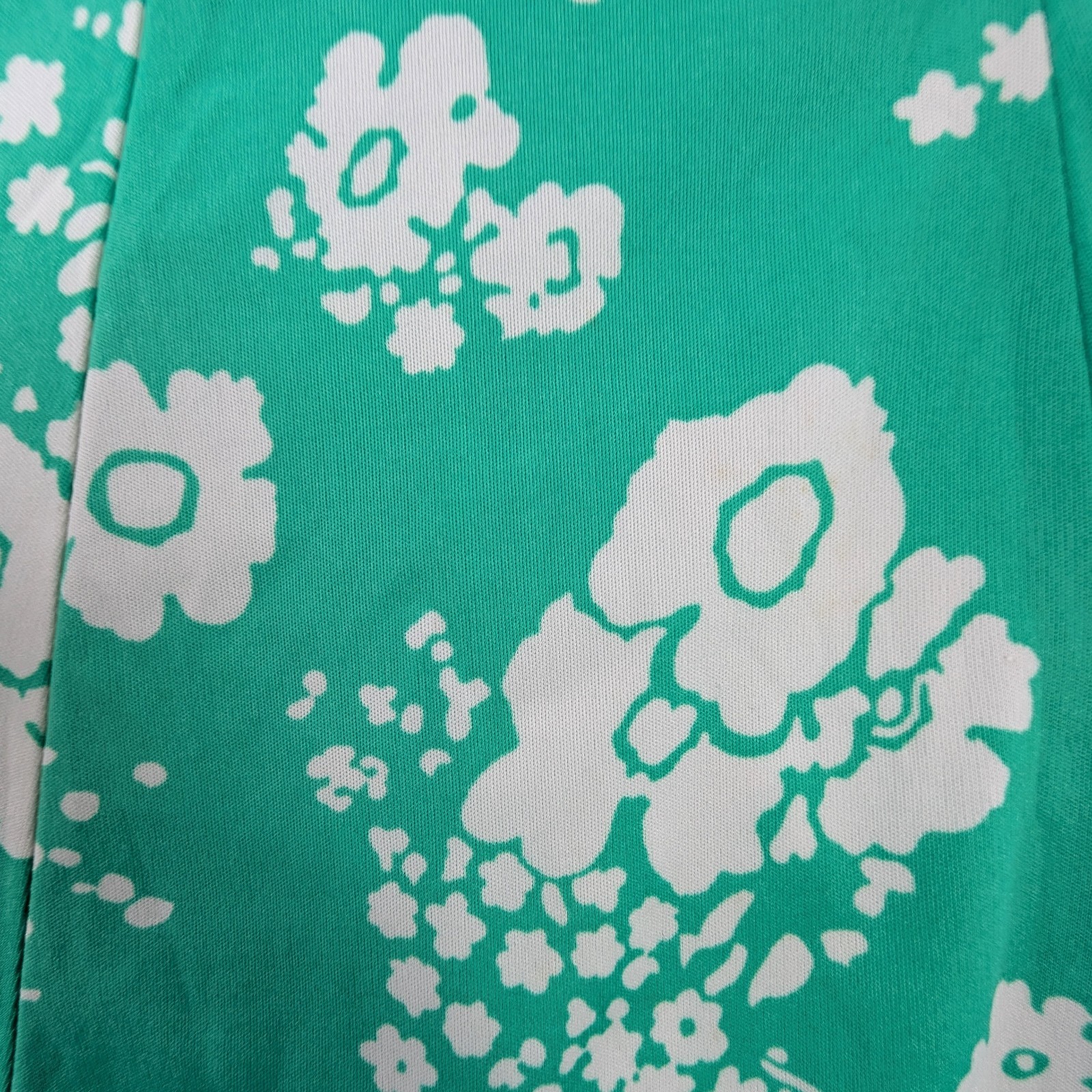 VTG 60s 70s Sears Fashions Dress Womens Sz L Floral Mint Green Buttons Secretary