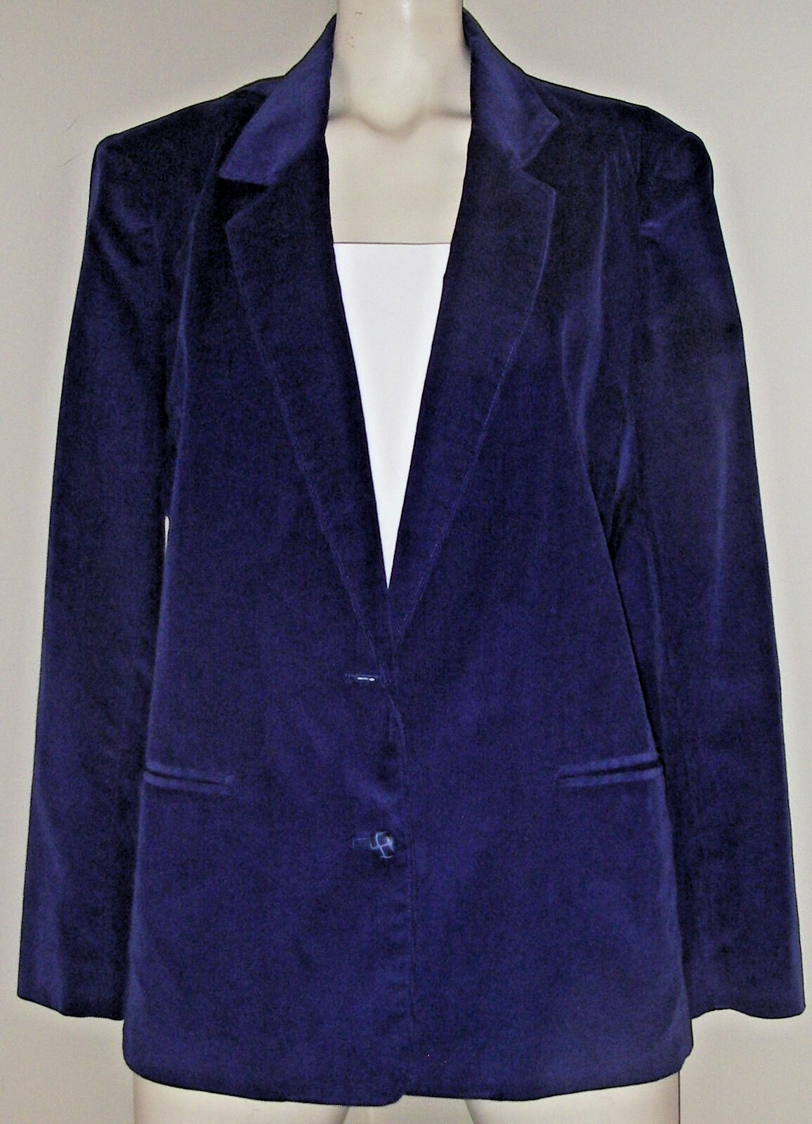 Vtg 90s Blazer Jacket Blue Corduroy Sz 16 Fully Lined 2-Button Eaton Club House