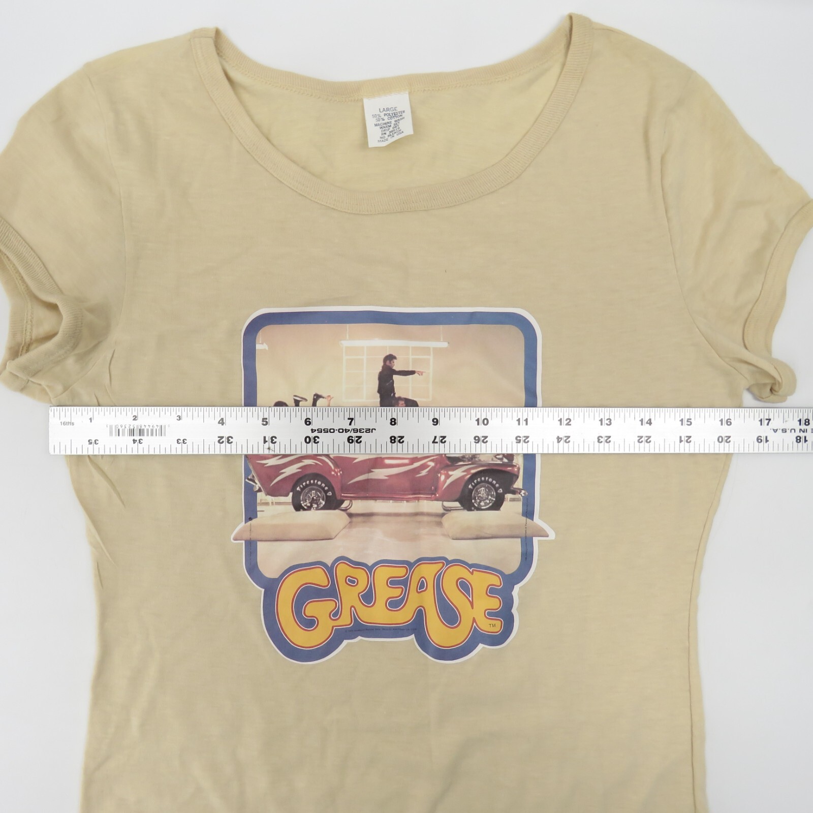 Vintage Single Stitch Short Sleeve Grease Iron On Women’s T-Shirt L (Large)