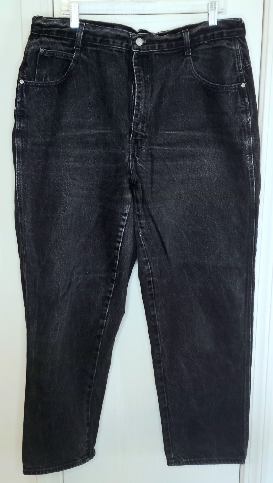 VINTAGE 80s Gitano Jeans Women’s 34/20W SHORT Mom Tapered Leg Black Ash