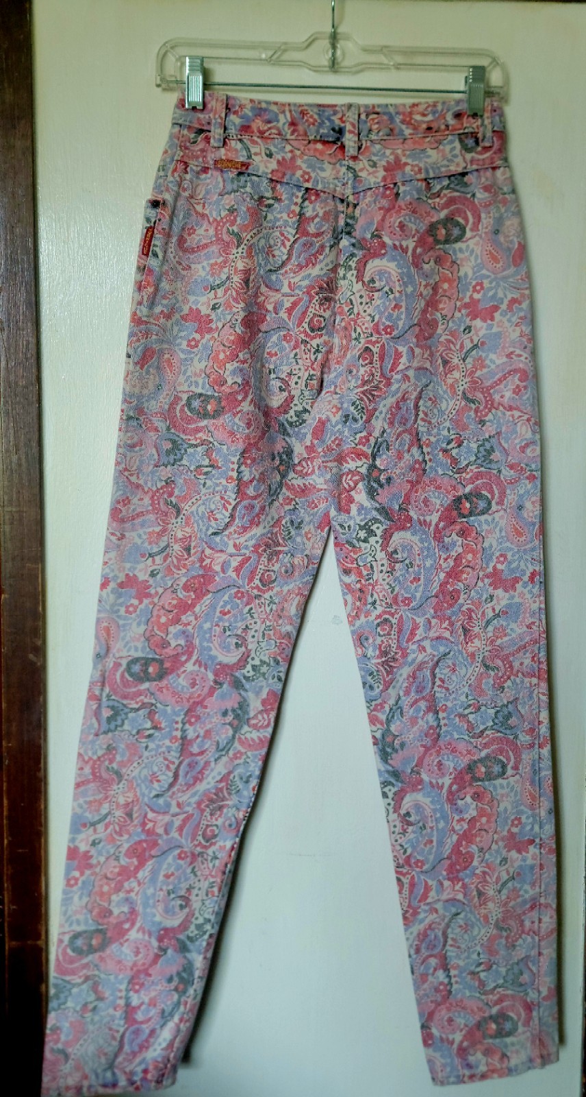 Vtg Early 90s Rare Corniche Floral Pastel Print High Waisted Jeans Size 9/10
