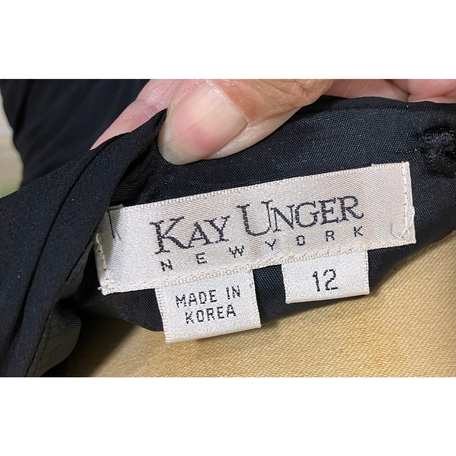 Vintage 1980s Kay Unger New York Silk Strapless Dress Ruffled Layered LBD