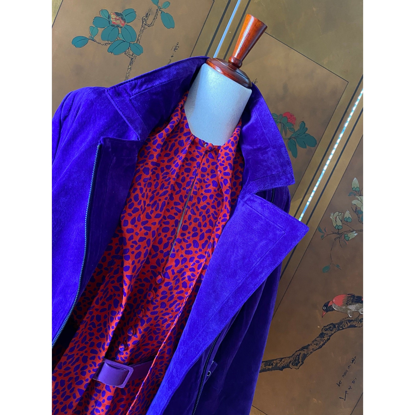 Vintage Jean-Louis Scherrer belted dress with graphic print, size M