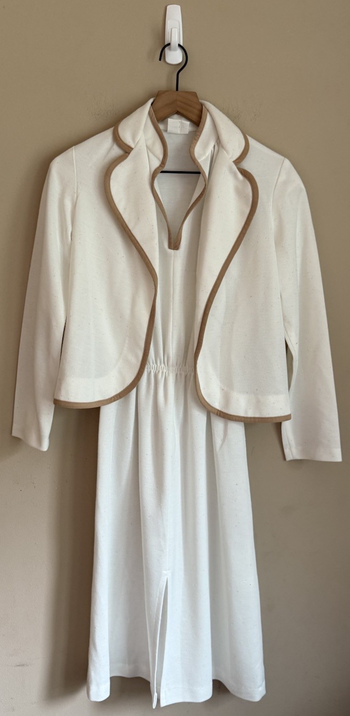 Suit Dress Vintage Jacket Set 70s 80s Womens Size 8 10 Medium Dary Sue