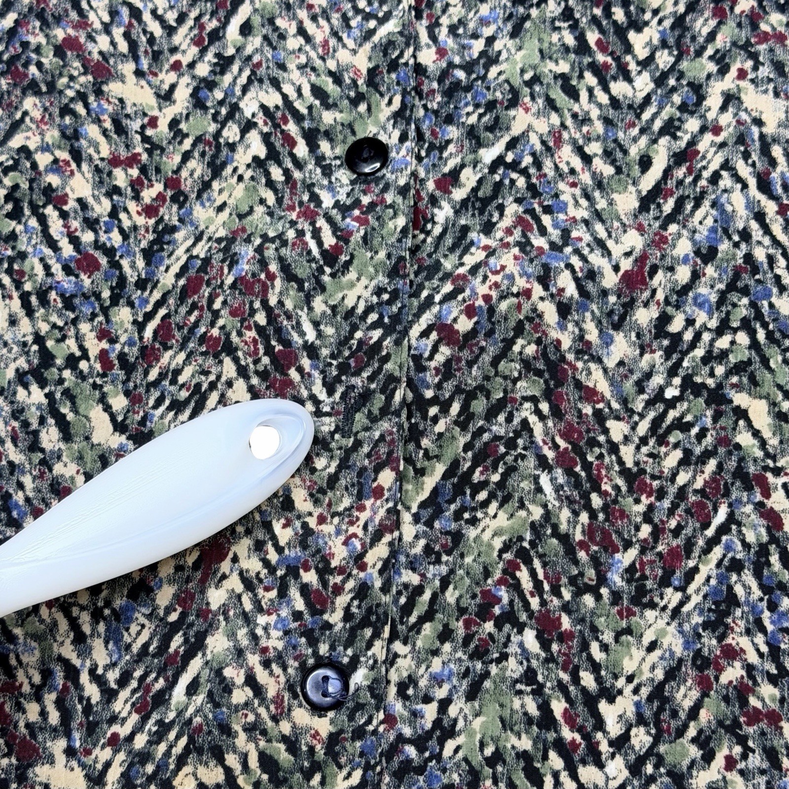 Vintage Donnkenny Short Sleeve Blouse 80’s 90’s Abstract Print Button Down