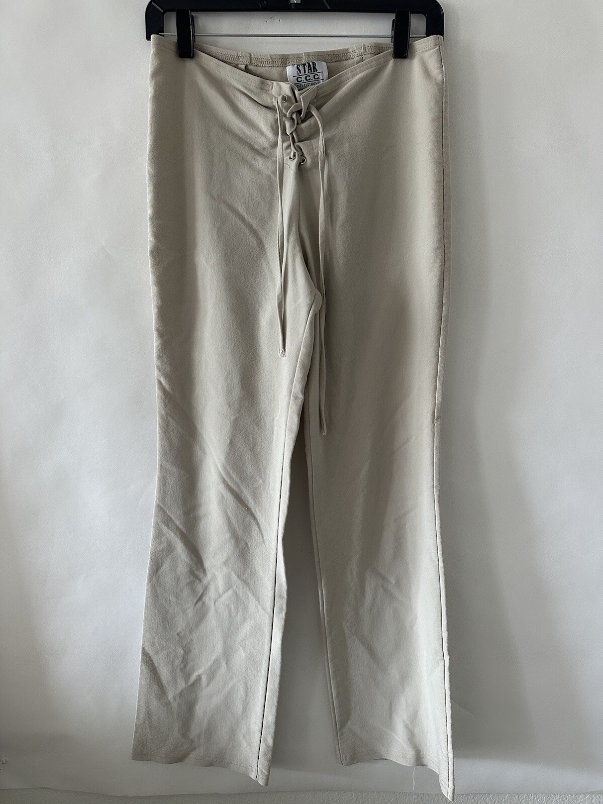 Vintage 90’s Early 2000’s Low Rise Beige Nude Drawstring Pants Bratz Y2K Fairy M
