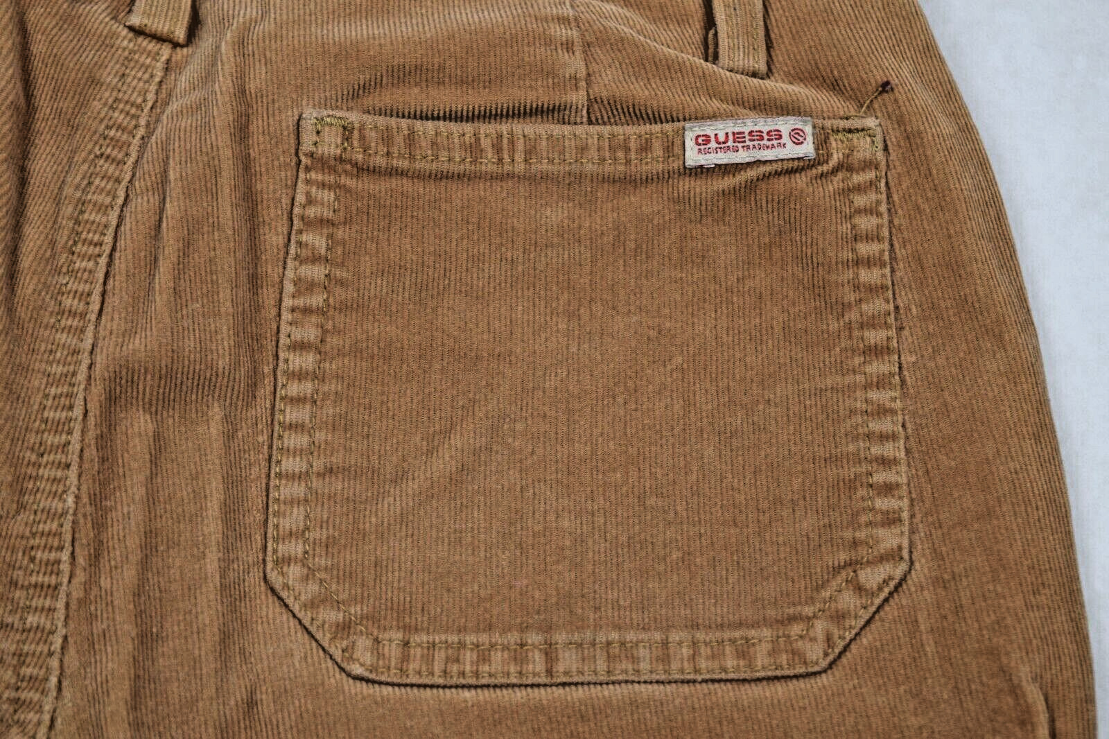 Vintage Guess Pants Corduroy Flare Leg Size S/M 90s Golden Beige Soft