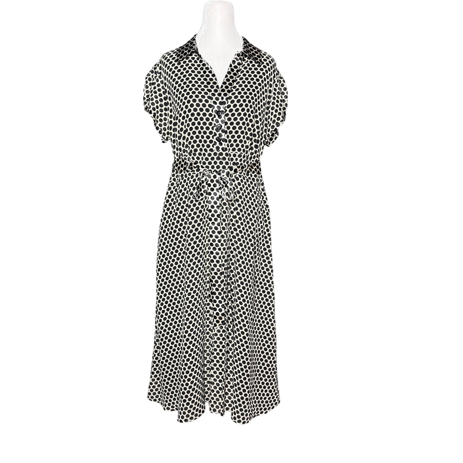 Robbie Bee Vintage 90s Y2K Polka Dot Midi Slip Dress Plus 16 XL Satin Retro