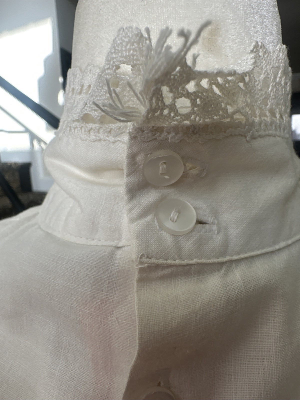 Rare 60s Laura Ashley Wales Cotton Victorian Ruffled LegOMutton Blouse VTG 10 S
