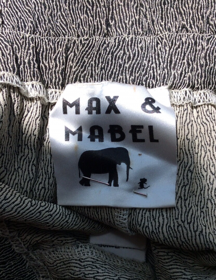 Max & Mabel Maxi Straight Skirt Medium Vintage Elastic Waist 100% Rayon Taupe