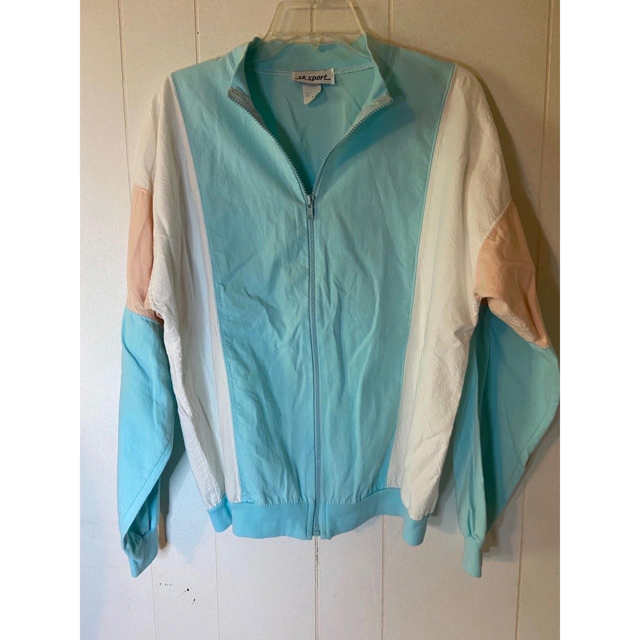 SK Sport Womens Medium Multi-Color 80s Vintage Windbreaker Full Zip Retro Sporty