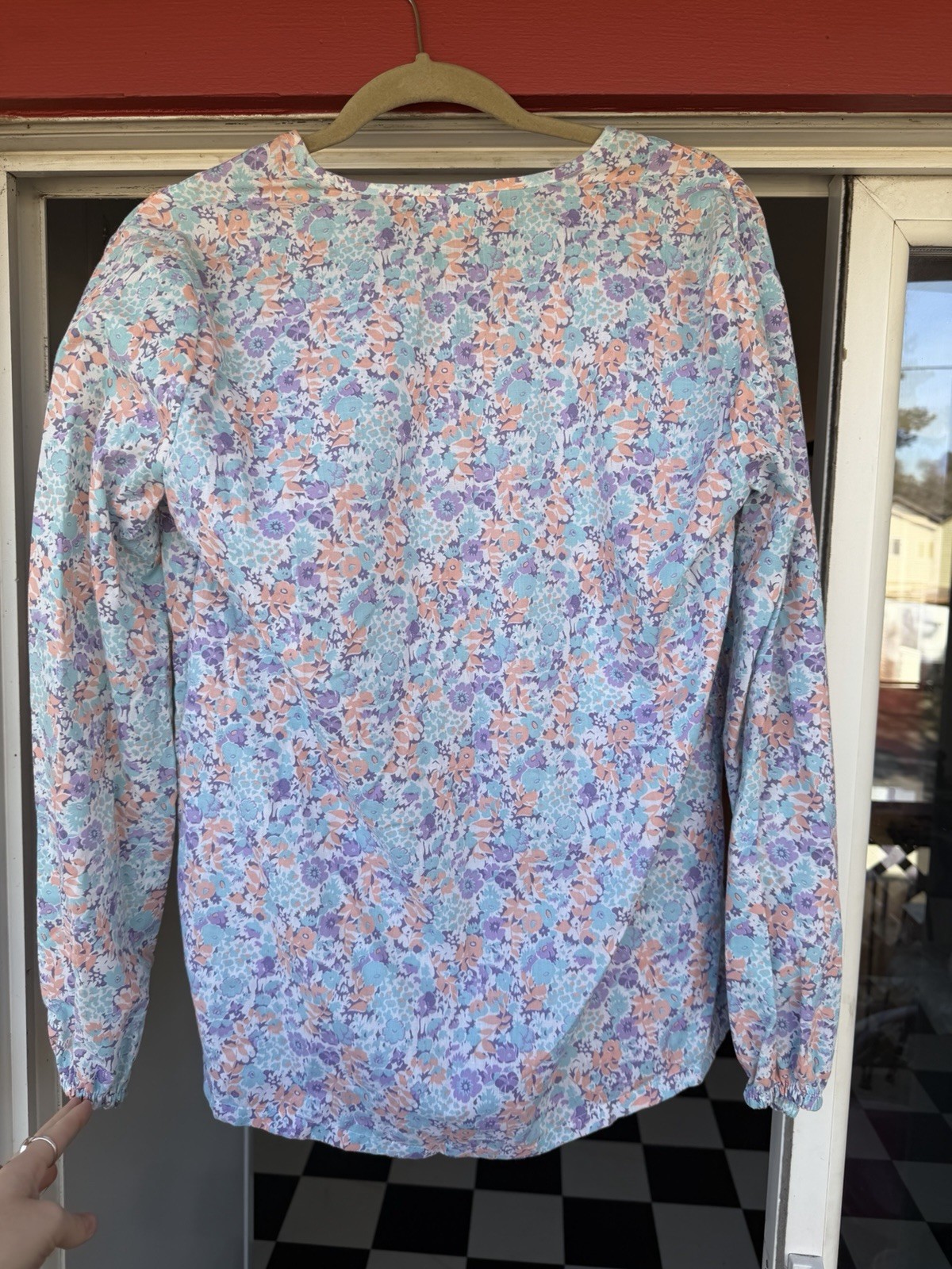 VTG 70s Sears Women’s Floral Pastel Blouse Size 16 Or Large
