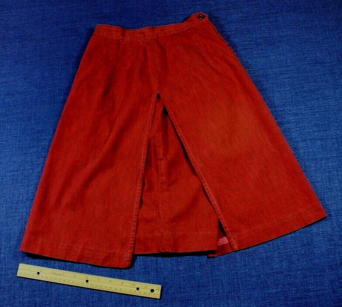 Vintage Skort Skirt Shorts Siren Red Women Girls High Waist 1955 -1963 AFL CIO