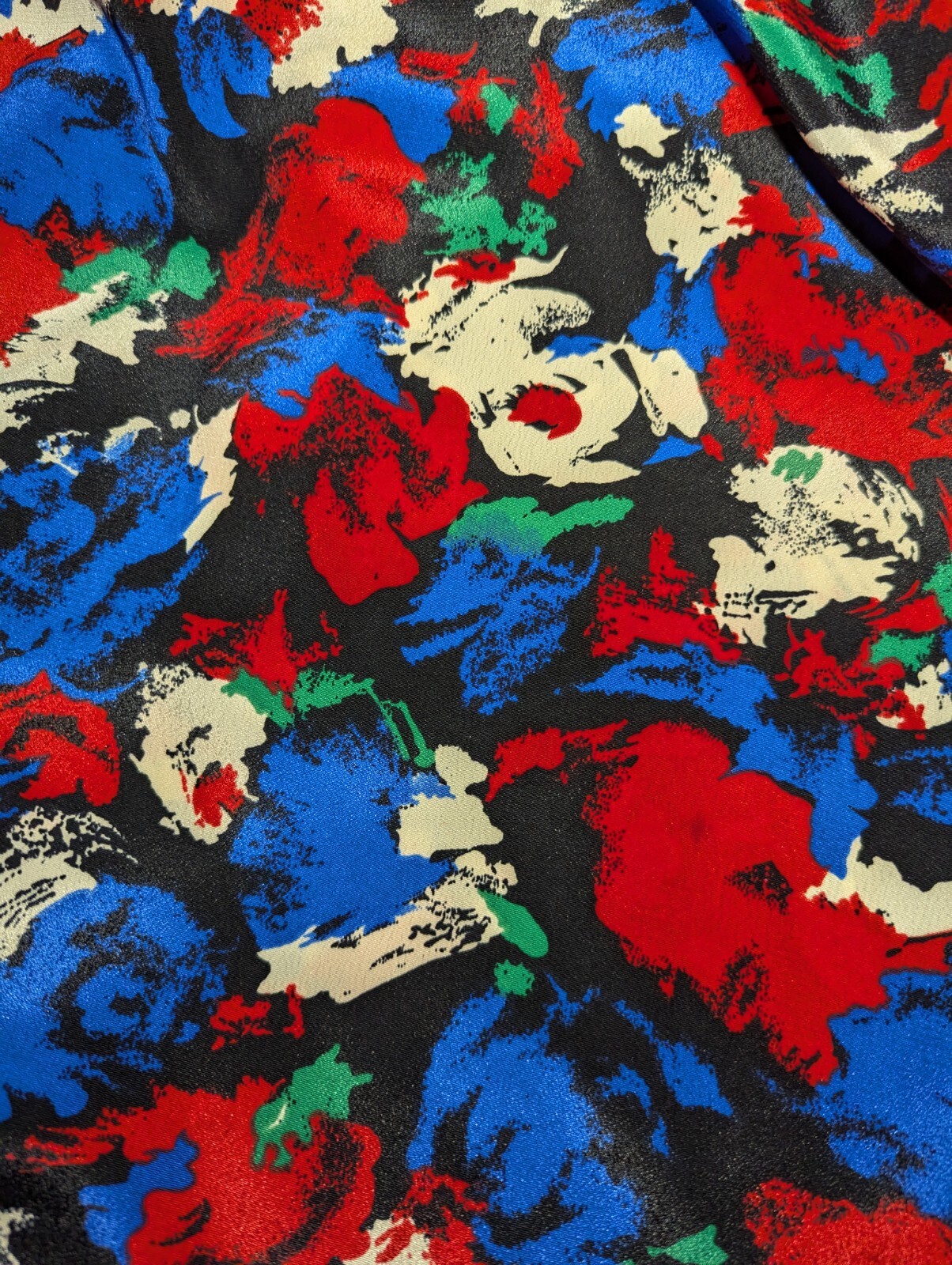 VTG MARCHIONDA OF CALIFORNIA Red White Blue Green SHIFT Dress PUFF Sleeve Sz 10