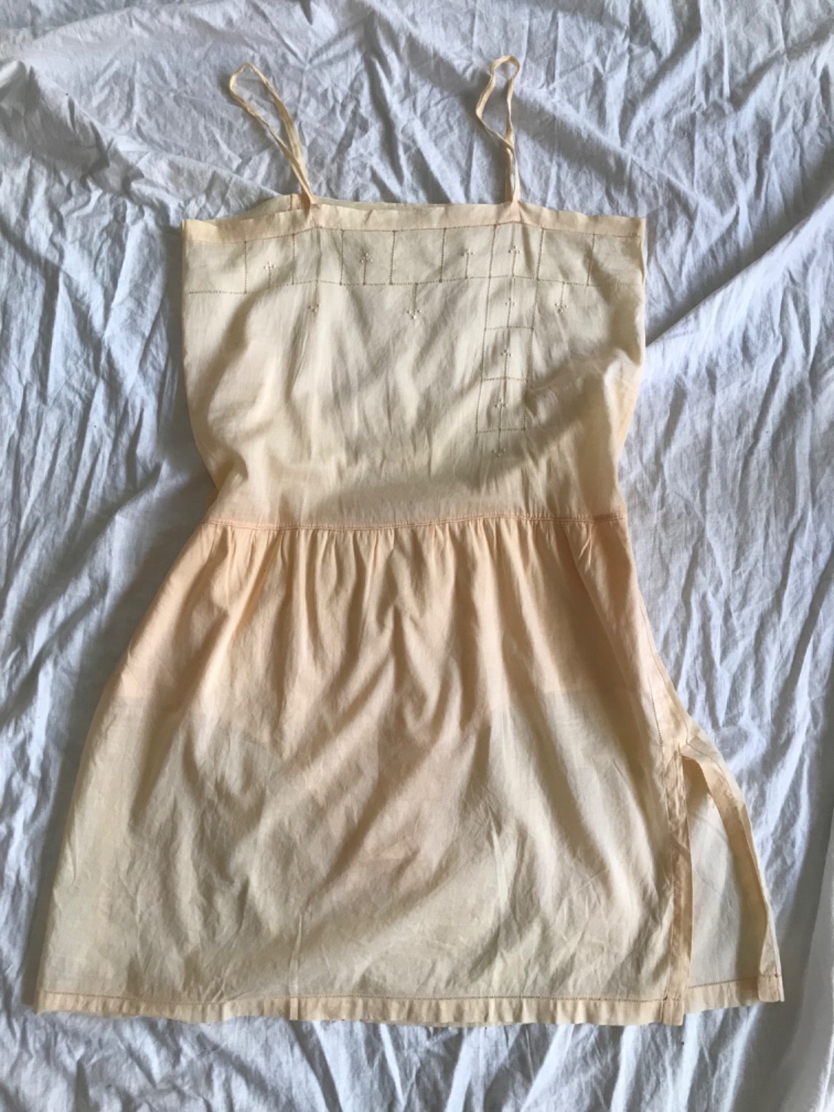 Vintage Antique 1920s Lingerie Brief Dress Petticoat Early Era 900 Cotton M