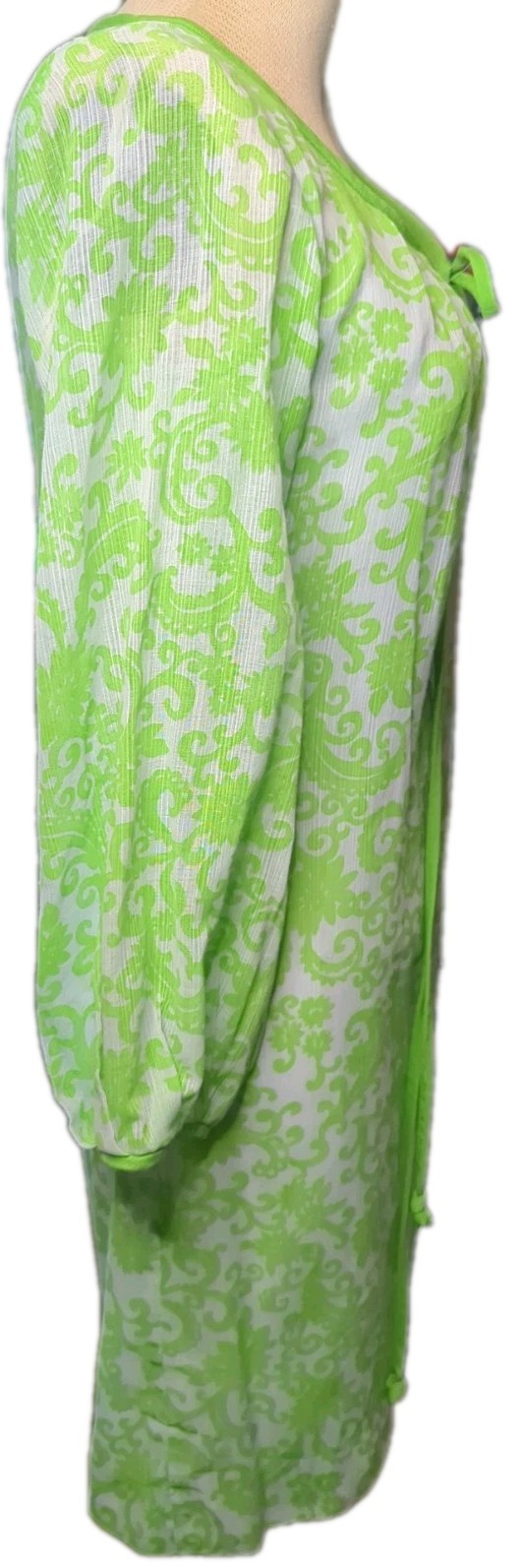 Pixie Of California By Sue Webb Vintage ’60s Ma Dress Green Paisley
