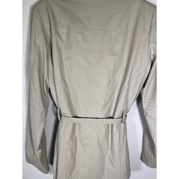 Vintage Beige Minimalist Raincoat Jacket Belted Quiet Luxury Coat Medium Giacca