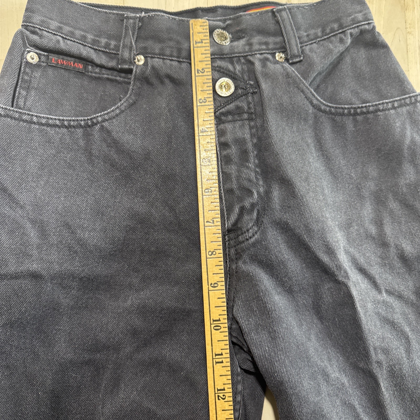 Vtg Lawman World Class Superior Fit High Waised Western Jeans Size 24×34 Black