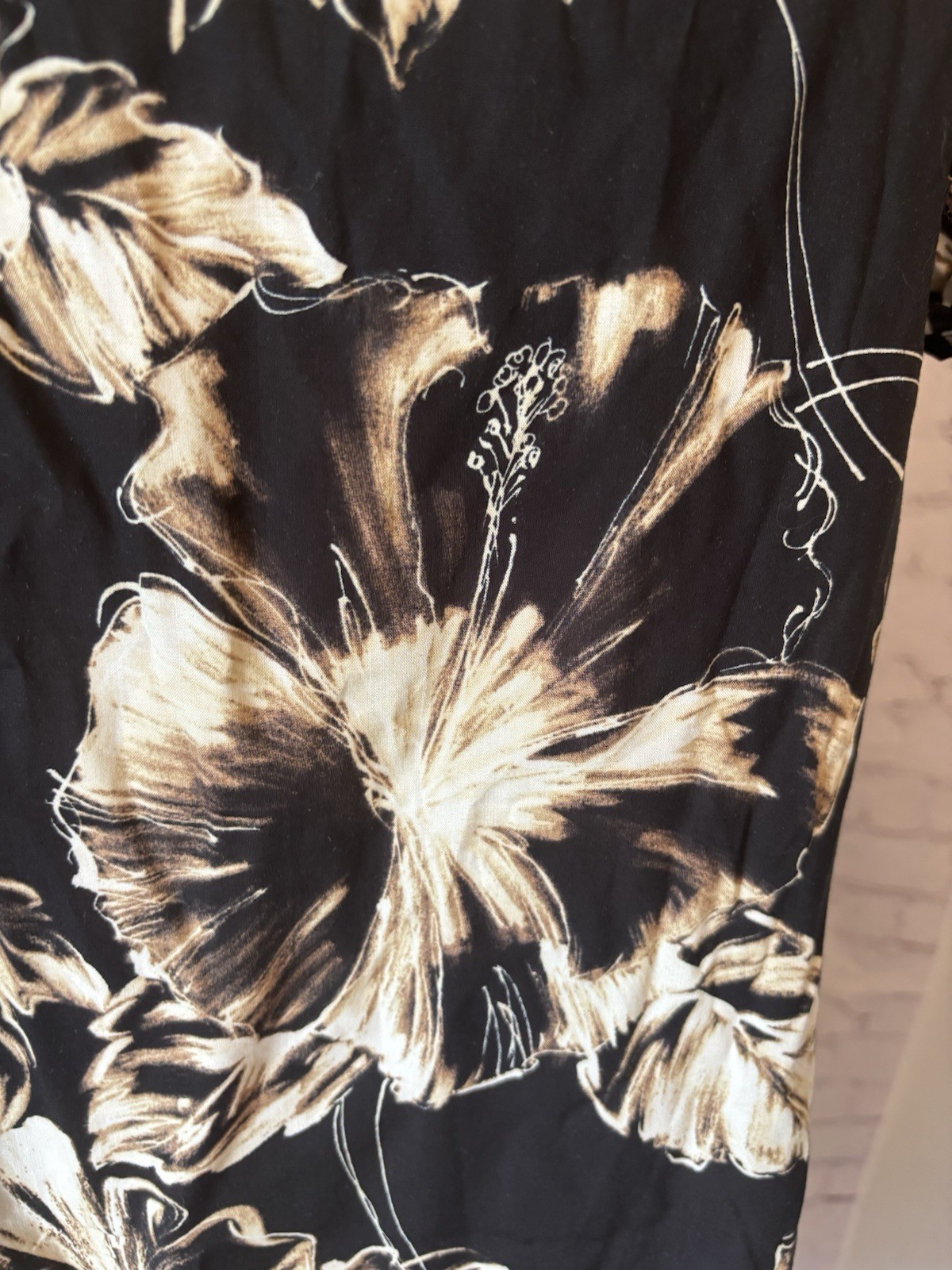 Vintage XS S Nani Of Hawaii Black Floral Dress Hibiscus Rayon NEW Beach Cruise