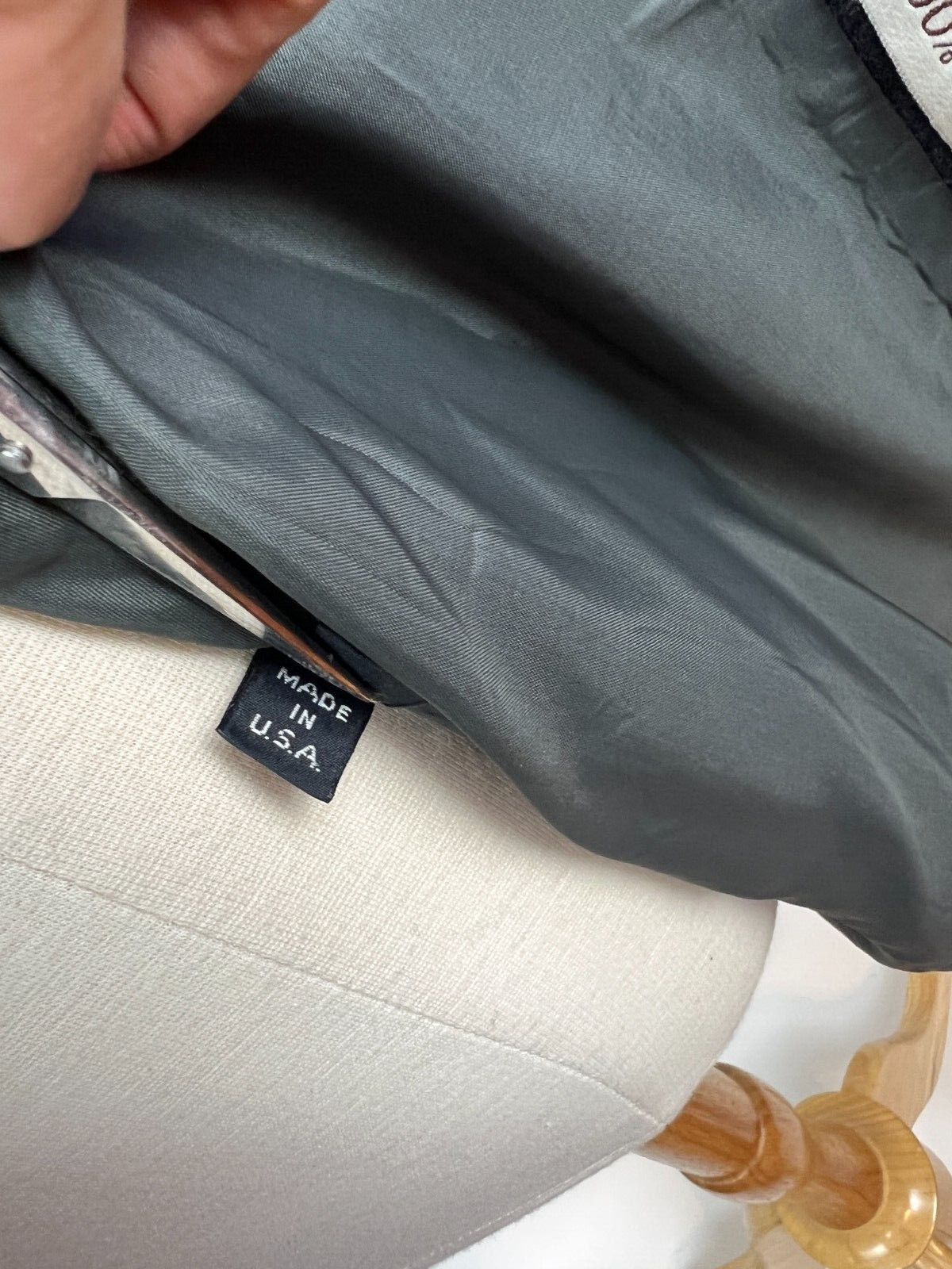 Vintage Henri Bendel 100% Cashmere Jacket Pea Coat Gray Winter Blazer 10 Large
