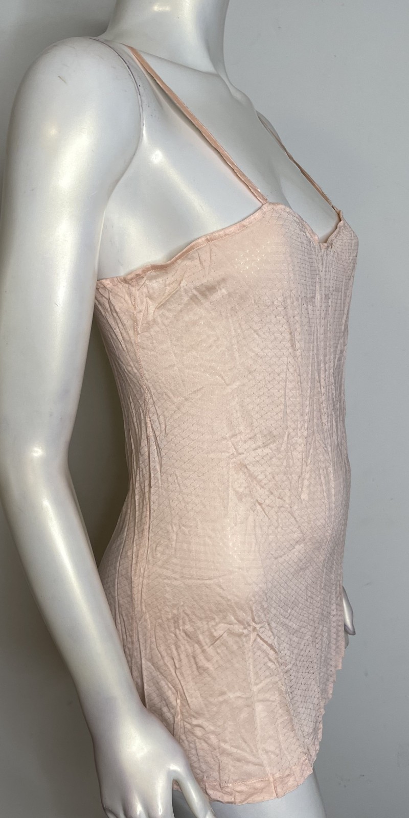 Antique Peachy Pink Pointelle Mini Full Slip S M Lightweight Best & Co Spot