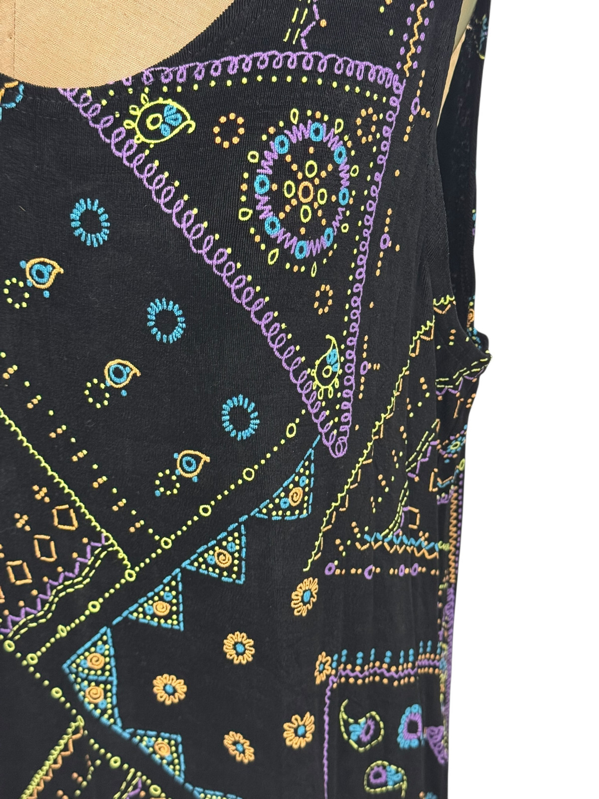 Vikki Vi California Multi Colored Ethnic Pattern Classic Tank Dress Size 1X
