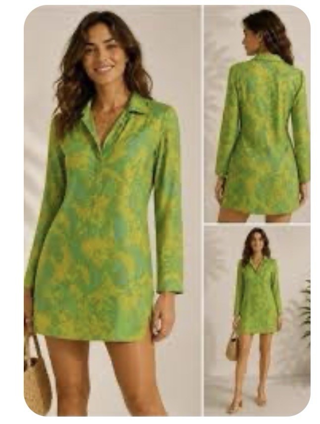 Vintage Unique Hugo Buscati Designer Silk Shirt Stretchy Go Go Mod Dress Sz 8