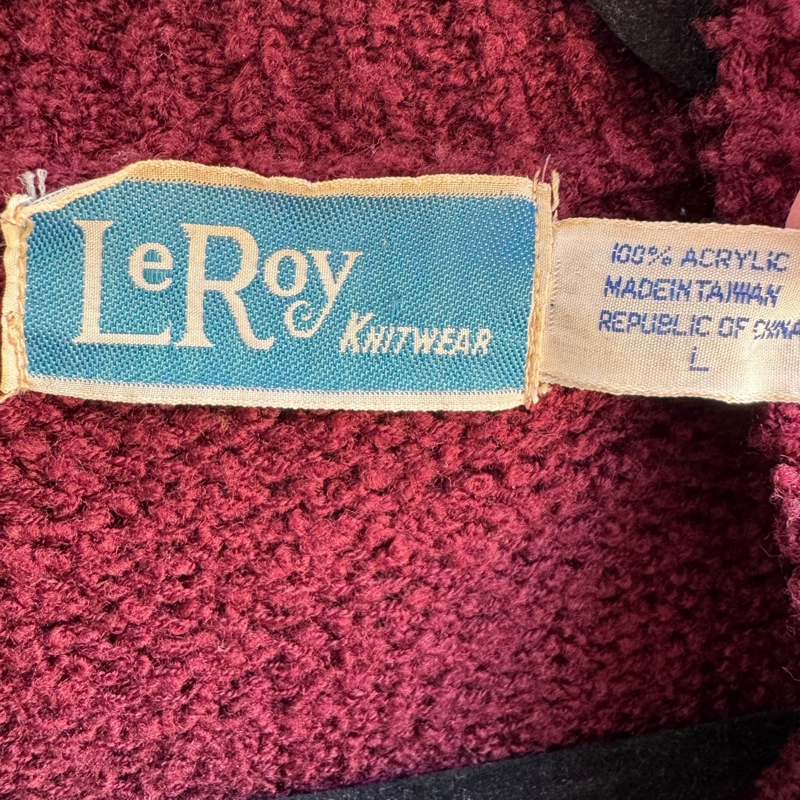LeRoy Knitwear Vintage 80s Grandmacore Boucle Open Cardigan Sweater Womens L